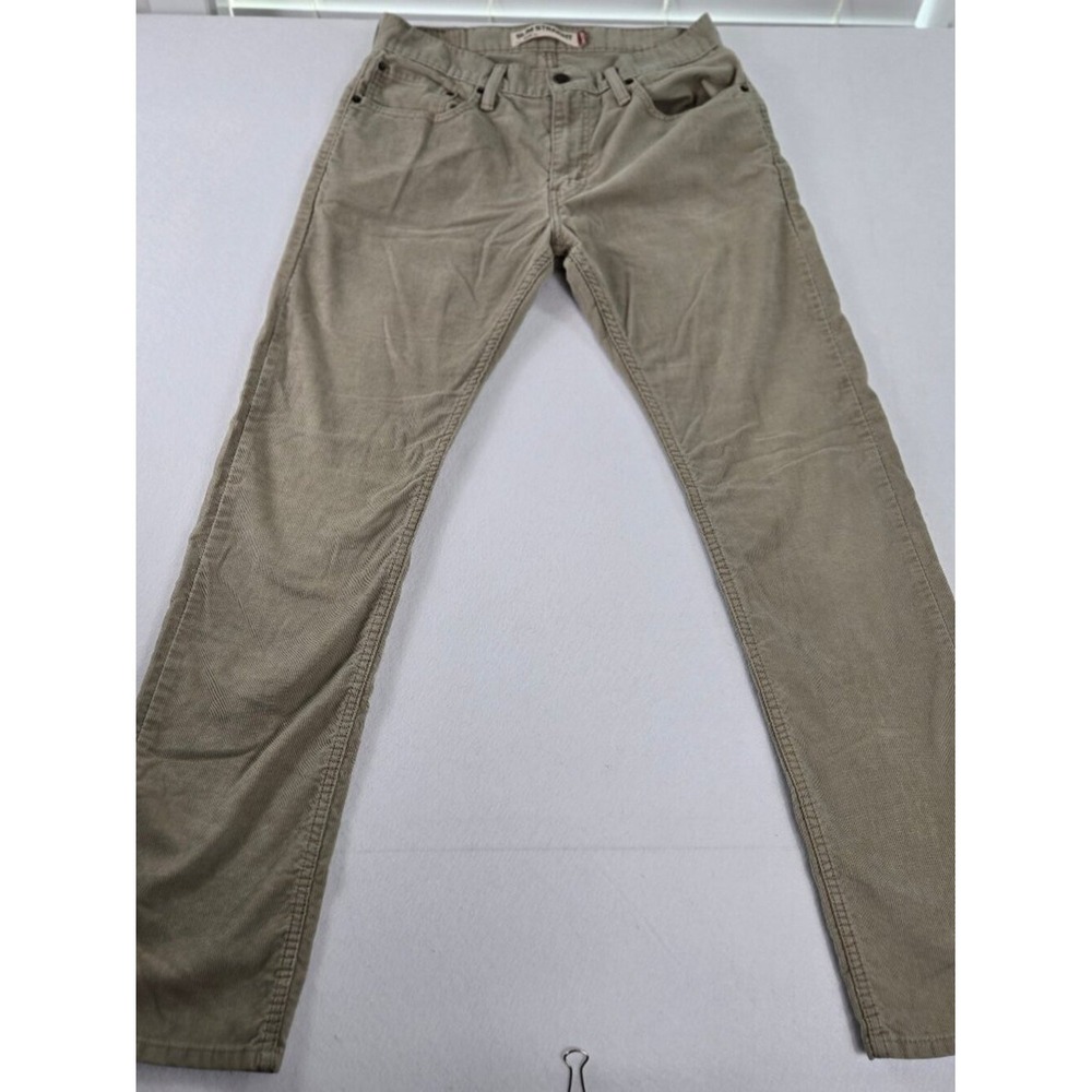 Levi's 514 Slim Straight Pants Mens 32x32 Tan Excellent Corduroy 5-Pocket (B8)